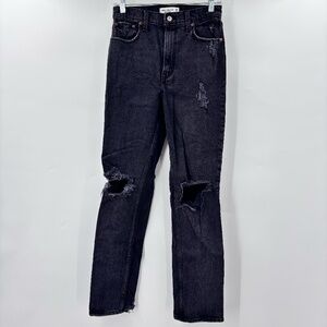 Abercrombie & Fitch Ultra High Rise The 90's Straight Leg Jeans Black Size 26
